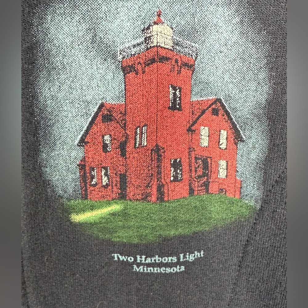 Vintage 1990s Art Unlimited Light House Cardigan Sweatshirt USA Coastal Travel - Picture 5 of 10